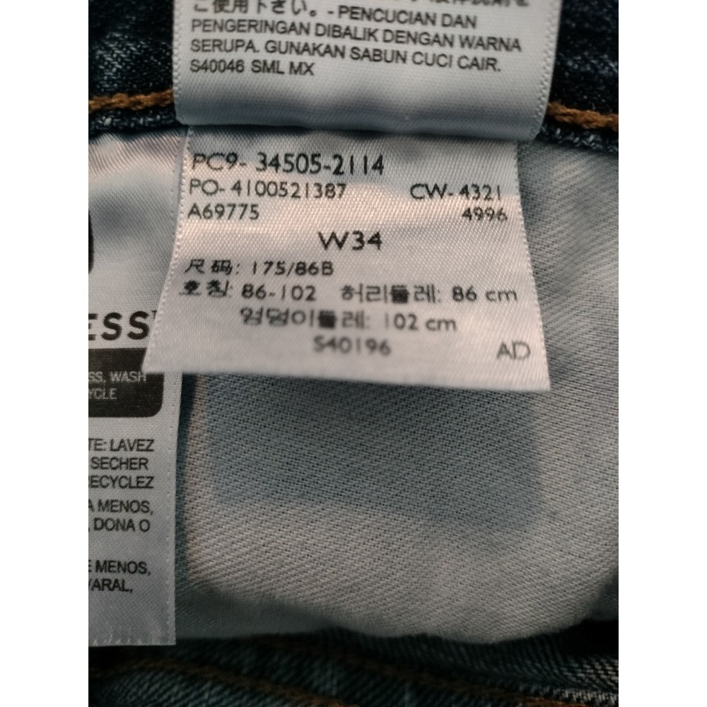 Levis 505 Jean Shorts Mens 34(33) Blue Dark Stonewash WaterLess Regular Fit 10" - Picture 8 of 15